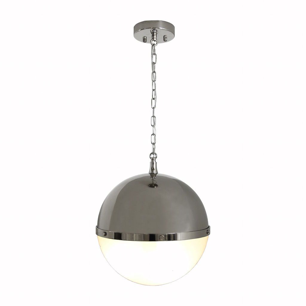 Worlds Away - Harpo Frosted Glass & Nickel Globe Pendant | Fig Linens and Home