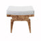 Fergie Burl Wood & White Linen Stool by Worlds Away | Fig Linens