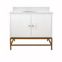 Clifford White Bath Vanity with White Marble Top | Fig Linens and Home