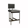 Worlds Away - Worlds Away Baylor Bronze & Grey Velvet Counter Stool | Fig Linens