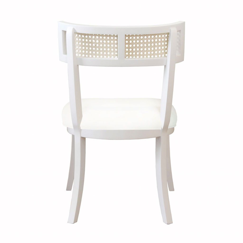 Fig Linens - Worlds Away - Britta White Klismos Dining Chair - Back