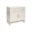 Fig Linens - Marcus White Nightstand by World's Away - Angle