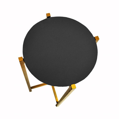 Worlds Away - Fitz Antique Brass & Black Shagreen Small Cigar Table | Fig Linens