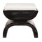 Worlds Away - Biggs Black Cerused Oak Stool with White Linen Cushion | Fig Linens