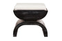 Worlds Away - Biggs Black Cerused Oak Stool with White Linen Cushion | Fig Linens