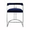 Worlds Away Cromwell Navy Velvet & Nickel Counter Stool | Fig Linens