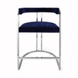 Worlds Away Cromwell Navy Velvet & Nickel Counter Stool | Fig Linens