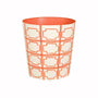 Worlds Away - Oval Wastebasket with Cream & Orange Squares | Fig Linens