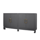 Fig Linens - Drayton Grey 4-Door Buffet by Worlds Away - Angle