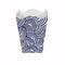 Worlds Away Navy & White Square Wave Top Wastebasket | Fig Linens and Home