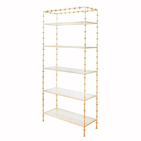 Fig Linens - Addie Sculpted Gold Etagere by Worlds Away