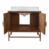 Fig Linens - Clifford Dark Burl Wood Bath Vanity by Worlds Away - Interior