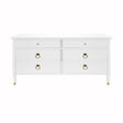 Vincent White & Brass 6 Drawer Chest by Worlds Away | Fig Linens