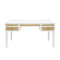 Fig Linens - Heidi White Lacquer & Grasscloth Desk with Nickel Hardware