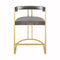 Worlds Away Cromwell Grey Velvet & Gold Counter Stool | Fig Linens