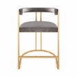 Worlds Away Cromwell Grey Velvet & Gold Counter Stool | Fig Linens