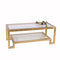 Winston 2 Tier Gold Coffee Table by Worlds Away | Fig Linens 