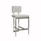 Baylor Nickel & White Vinyl Counter Stool by Worlds Away | Fig Linens