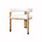 Jude White Linen & Burl Wood Chair by Worlds Away | Fig Linens