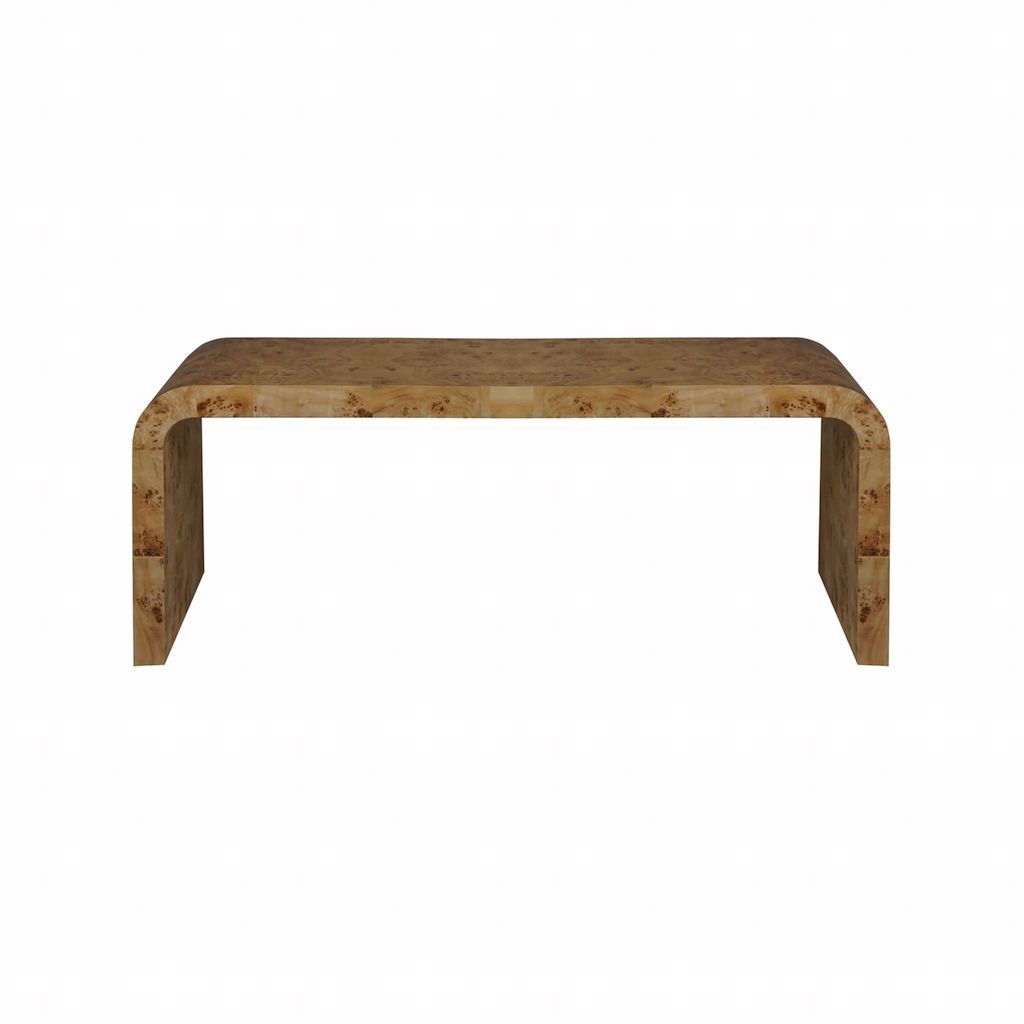 Fig Linens - Worlds Away - Newbury Light Burlwood Waterfall Coffee Table