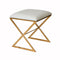 X Bench in Gold with Cream Ostrich Fabric | Fig Linens and Home