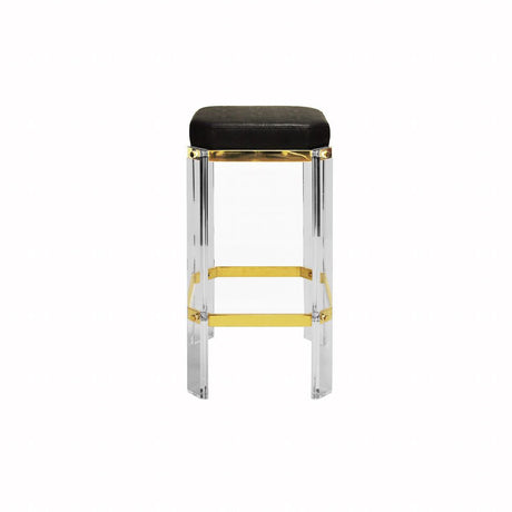 Worlds Away Dorsey Acrylic & Black Shagreen Counter Stool | Fig Linens and Home