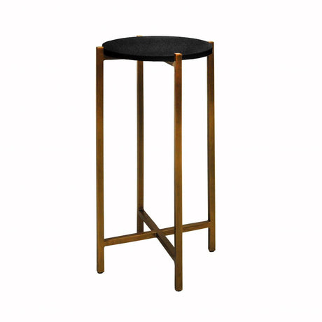 Worlds Away - Fitz Antique Brass & Black Shagreen Cigar Table | Fig Linens