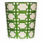 Worlds Away - Oval Wastebasket with Green & Cream Squares | Fig Linens