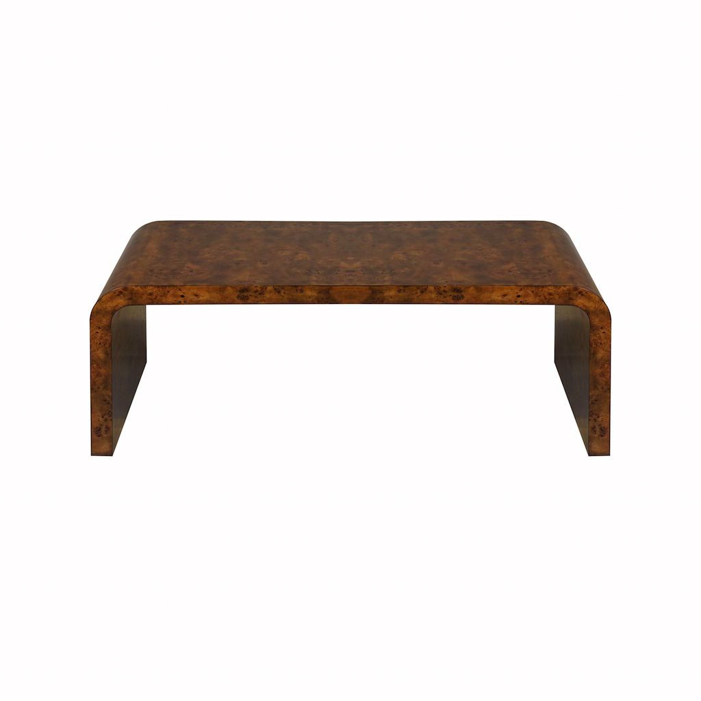 Fig Linens - Worlds Away - Worlds Away Newbury Dark Burlwood Waterfall Coffee Table 