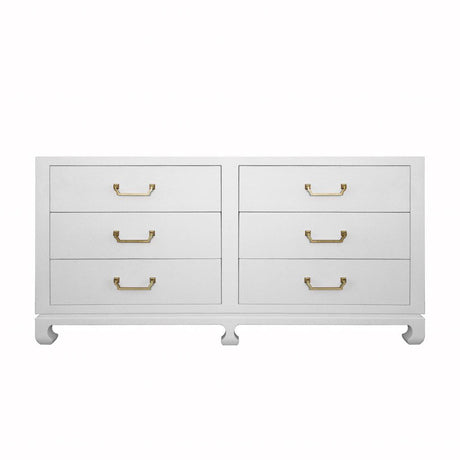 Worlds Away - Murray White Drawer Chest with Brass Hardware | Fig Linens