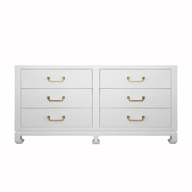 Worlds Away - Murray White Drawer Chest with Brass Hardware | Fig Linens