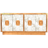 Worlds Away - Ponti Gold Leaf & Antique Mirror Entertainment Console | Fig Linens