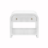 Esther White Side Table with Drawer by Worlds Away | Fig Linens and Home