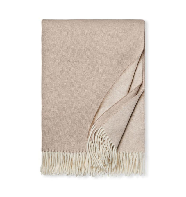 Renna Natural Throw by Sferra - Cashmere Throw Blankets at Fig Linens