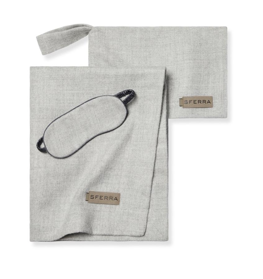 Viaggio Grey Baby Alpaca Luxury Travel Kit by Sferra | Fig Linens and Home