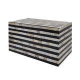 Fig Linens - Gigi Black Resin & Mother of Pearl Decorative Box by Worlds Away