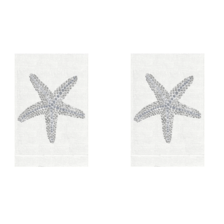 Silver Starfish Linen Guest Towels (Set of 2) | Fig Linens and Home