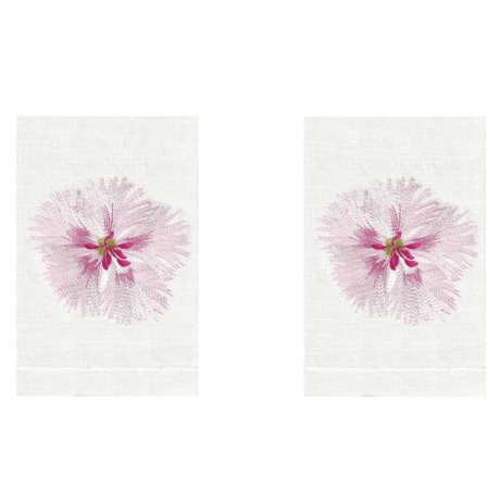 Pink Dianthus Linen Guest Towels (Set of 2) | Fig Linens and Home