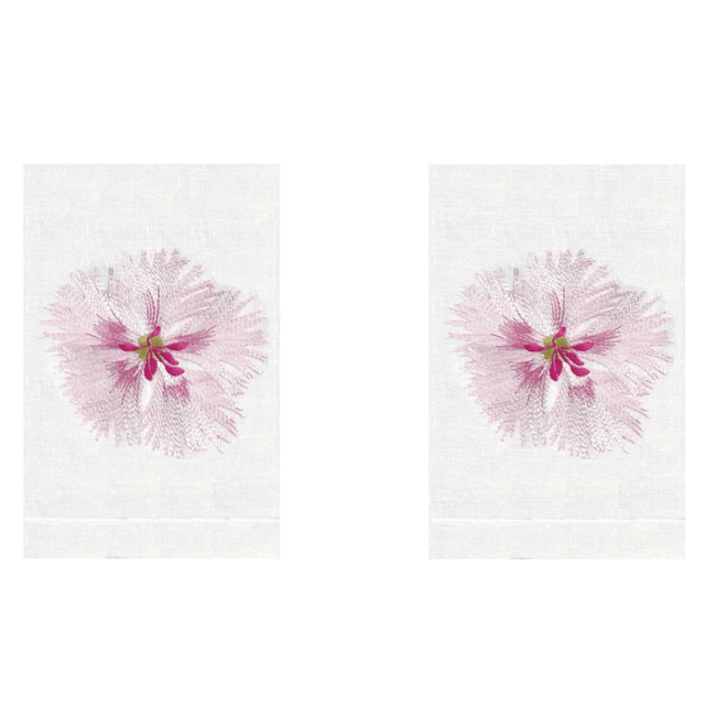 Pink Dianthus Linen Guest Towels (Set of 2) | Fig Linens and Home