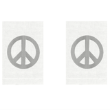 Silver Peace Sign Linen Guest Towels (Set of 2) | Fig Linens