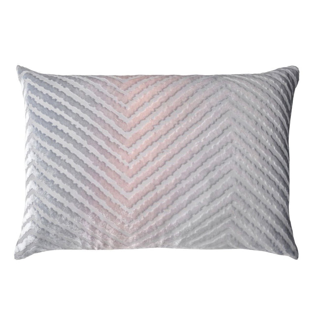 Fig Linens - Moonstone Chevron Velvet Decorative Pillows by Kevin O'Brien Studio