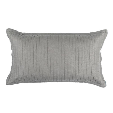 Fig Linens - Lili Alessandra Bedding - Tessa Light Grey Quilted King Pillow