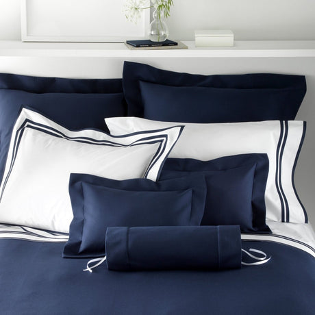 Elliot Pique Navy Bedding by Matouk - Fig Linens and Home