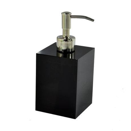 Fig Linens - Mike + Ally Black Ice Bathroom Accessories - Soap pump with silver