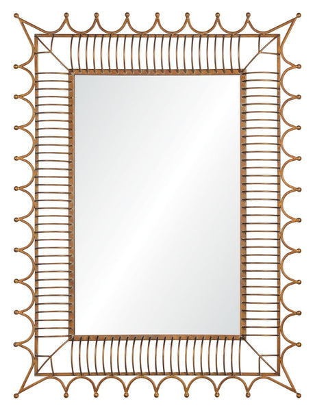 Rex Antiqued Gold Iron Mirror by Bunny Williams | Fig Linens and Home