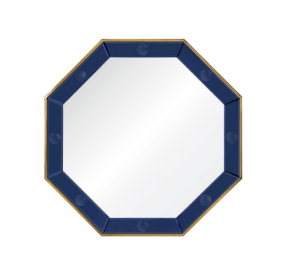 Mirror Image Home - Octavia Blue & Brass Mirror by Bunny Williams | Fig Linens