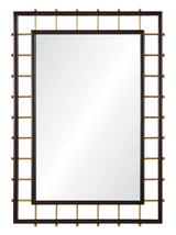 Large Wall Mirror - William Dark Mahogany and Brass and  Mirror by Celerie Kemble | Fig Linens