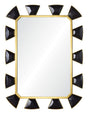 Black Leather Baguette and Brass  Accent Wall Mirror by Celerie Kemble | Fig Linens