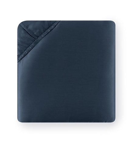 Fig Linens - Giotto Collection Sheeting by Sferra - Navy fitted sheet