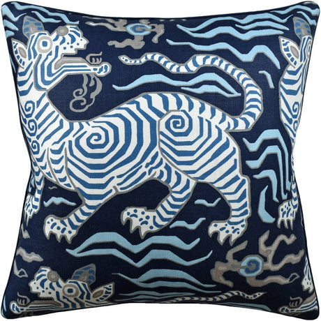 Tibet Blues Decorative Throw Pillow at Fig Linens